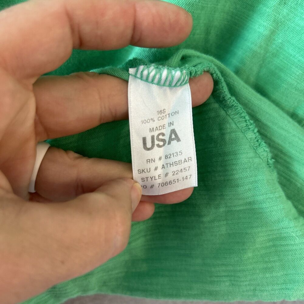 FRESH PRODUCE 3/4 Sleeve Tunic Top Womens XS Kelly Green Pockets Beachy V Neck - Picture 7 of 13